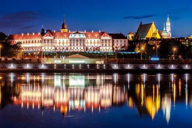 Warsaw Evening Private Tour by Retro Fiat - National Stadium area views and the Palace of Culture and Science spotlight