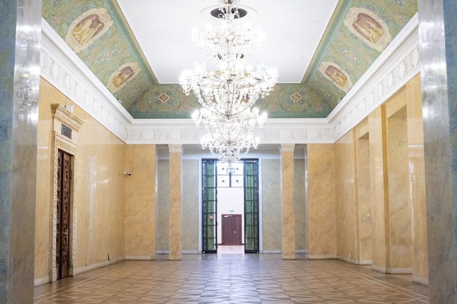 Warsaw: Palace of Culture and Science Tour with Terrace - Ballrooms, woodwork, and marble staircases that feel way too big