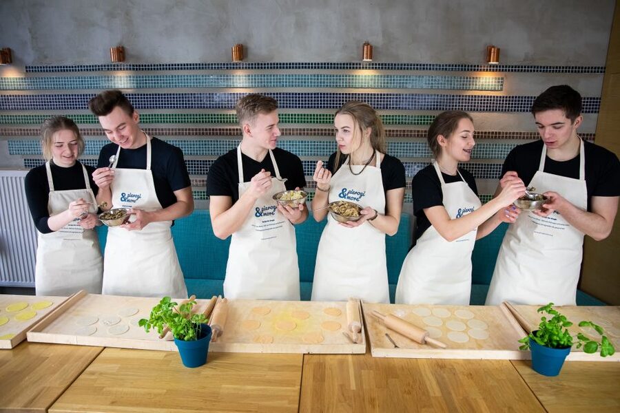 Warsaw: Polish Dumplings Cooking Class - The big finish: plate of pierogi and Polish liqueur tasting